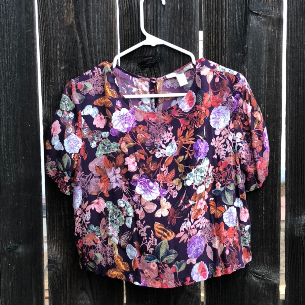 Cropped Floral Blouse